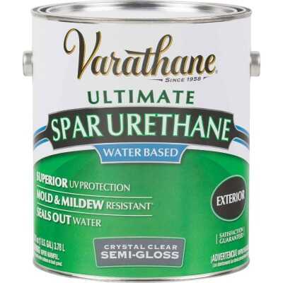 Varathane Semi-Gloss Clear Water Based Exterior Spar Urethane, 1 Gal.